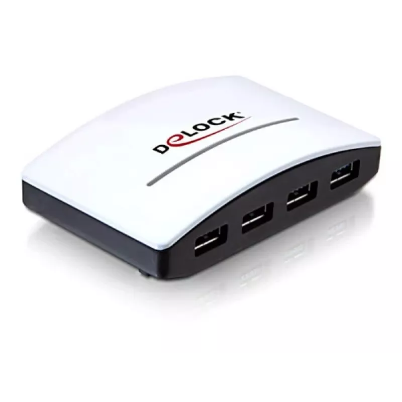 USB centrmezgls DeLOCK 4 Porti 5000 Mbit/s Melns Balts