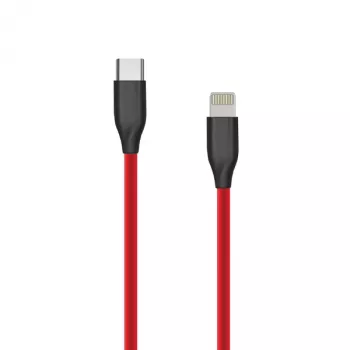 Silikona kabelis USB Type C–Lightning, 2m (sarkans)