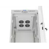 19 collu 32U LANBERG stāvošais rack skapis 600×800 mm pelēks ar stikla durvīm un LCD (plakanais iepakojums)