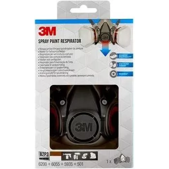 3M 6002PRO atkārtoti lietojams respirators FFP3 Pusmaskas respirators