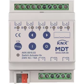 MDT AKK-0816.03 pārslēgšanas izpildmehānisms 8-kanālu, 4TE, REG, 16A, 70µ (AKK-0816.03)