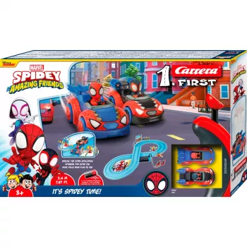 Slot car komplekts CARRERA FIRST Spidey 20063049 — bērnu iesācēju sacīkšu trase