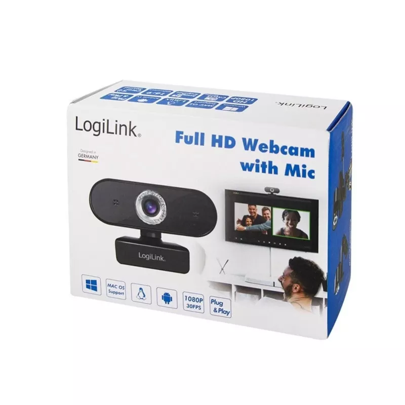 Tīmekļa kamera LogiLink UA0371 3 MP 1920 x 1080 pikseļi
