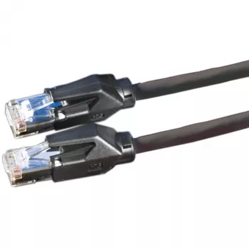 DTWYLER komutācijas kabelis Cat.6 E klase S/FTP CU 7702 flex LSOH Hirose TM21 melns 1m