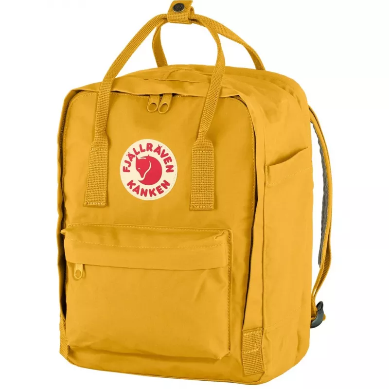 Mugursoma Fjällräven Kanken Laptop 13 inch — Ikdienas pilsētas mugursoma, dzeltena, 250×160×350 mm, poliamīds/PP/vinils