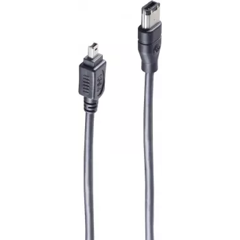 FireWire kabelis ShiverPeaks BS77213 3 m 4 kontaktu uz 6 kontaktu melns