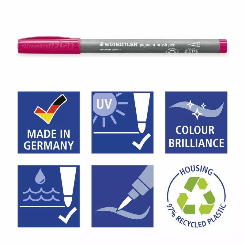 Staedtler pigment brush pen 371 flomāsters Dzeltena 1 gab.