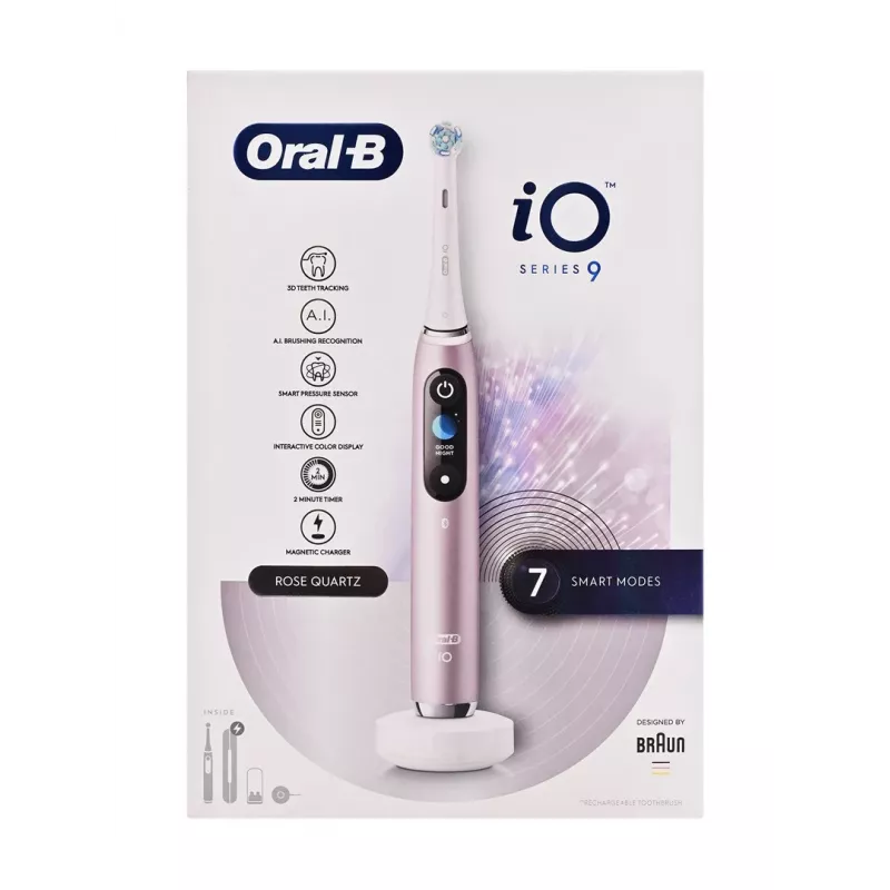 Oral-B iO9 Series 9 elektriskā zobu birste, rožu kvarcs