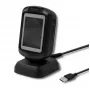 Fiksēts 1D/2D svītrkodu lasītājs QOLTEC 50864, LED sensors, USB vadu savienojums, melns, 145×85×80 mm