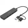 USB centrmezgls, Digitus, DA-70235, 4 portu, USB 3.2 Gen 1, A un C tipa, 12000 Mbit/s