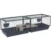 Iekštelpu trušu būris ZOLUX Neolife Connect 101.5×54×51 cm — metāla rāmis, plastmasas pamats, pelēks