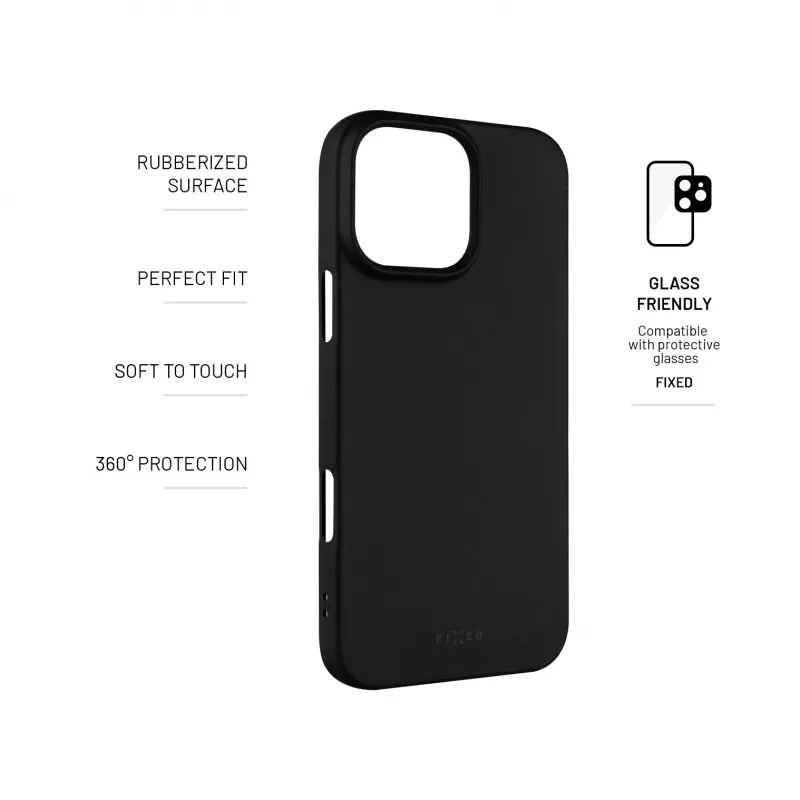 Fixed | Story | Aizmugures vāciņš | Apple | iPhone 16 Pro Max | Gumija | Melns