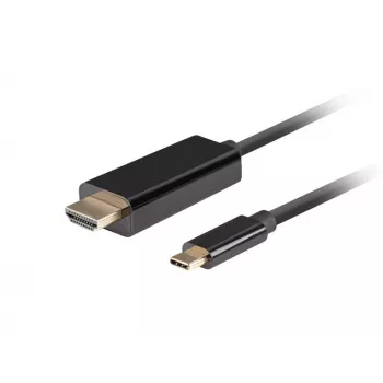 Video kabeļa adapteris LANBERG CA-CMHD-10CU-0030-BK, USB Type-C uz HDMI 2.0, 3 m, 18 Gbit/s, 4K