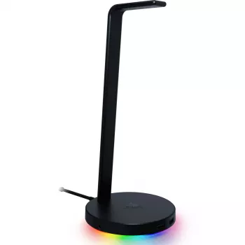 Razer Base Station V2 Chroma, melns, 2 x USB 3.1 porti, 1 x 3.5mm kombinētais ports ar iebūvētu DAC, 7.1 telpiskā skaņa, Razer Chroma™ RGB, alumīnija konstrukcija, neslīdoša pamatne