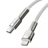 USB-C uz Lightning kabelis Baseus Cafule 1 m, 20 W, cinka korpuss, balts