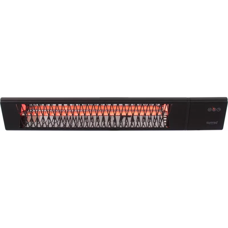 Infrasarkanais sildītājs SUNRED PRO25W-SMART, pie sienas stiprināms trīsstūrveida tumšs, 2500 W, melns, IP55