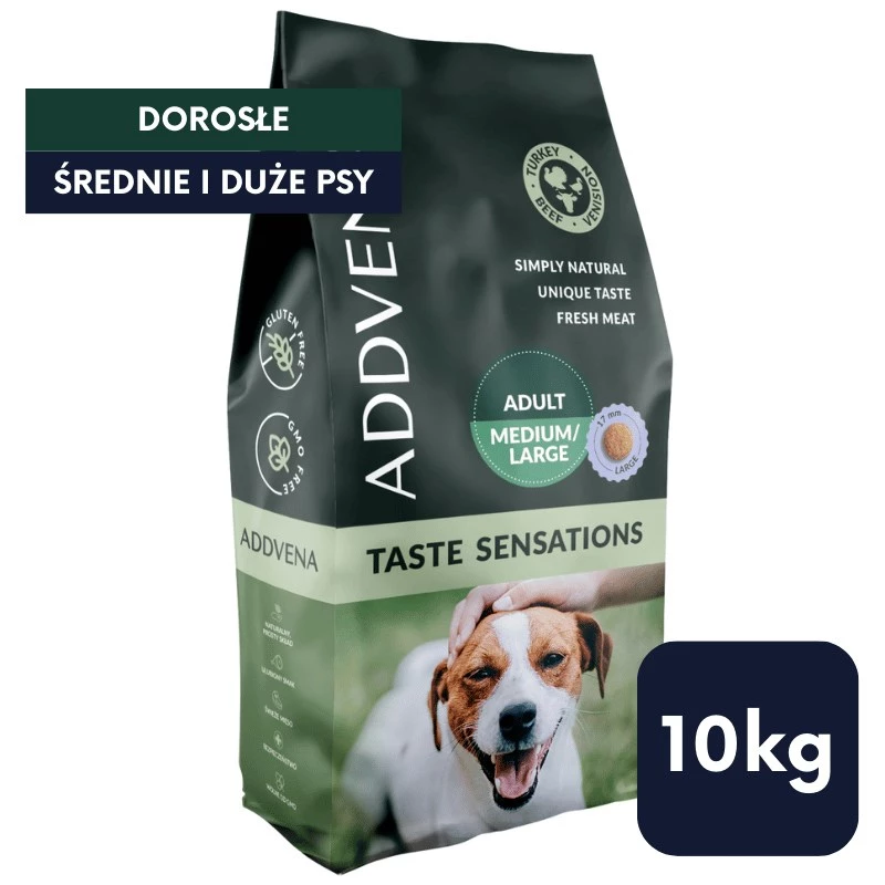 ADDVENA Taste Sensations Adult Medium/Large Turkey - sausā suņu barība - 10 kg