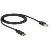 USB kabelis DeLOCK 83600 USB 2.0 1m USB C USB A Melns