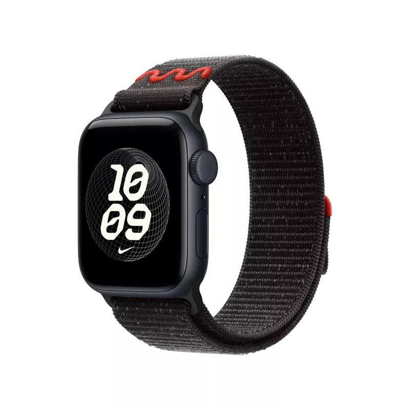 Apple Nike Sport Loop siksniņa melna, neilons, pārstrādāts poliesters, spandekss