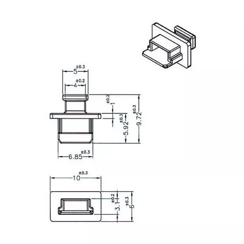 Kontaktligzdas drošības vāciņš USB Mini-B DeLOCK 64011