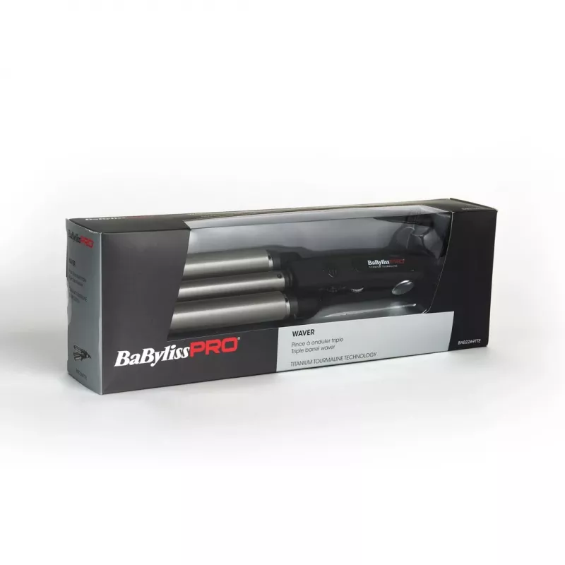 Lokšķēres BaByliss PRO TRIPPLE WAVER — 125 W, melnas, 2,7 m vads