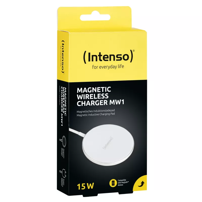 Intenso MW1 viedtālruņa magnētiskais bezvadu ātrais lādētājs, USB, iekštelpām, 12V