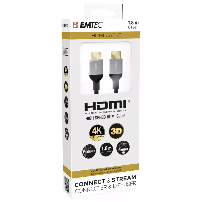 HDMI kabelis Emtec ECCHAT700HD 1,8 m