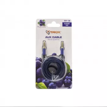 Sbox 3535-1.5BL AUX kabelis 3,5mm uz 3,5mm melleņu zilā krāsā