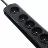 Pārsprieguma aizsargs Qoltec 50171 melns 7 maiņstrāvas rozetes 230 V 1,5 m