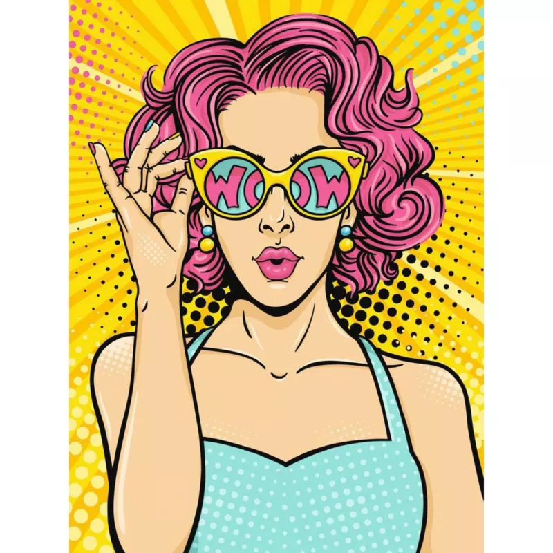 Ravensburger krāsošanas komplekts CreArt ART Collection Canvas Edition — Lady in Pink (PopArt)