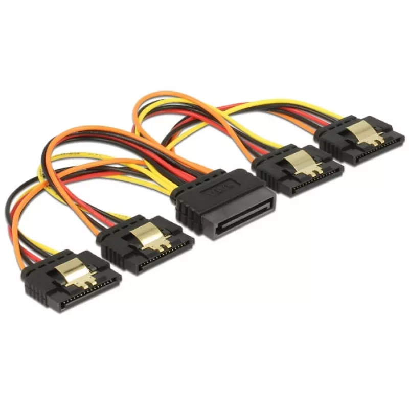 SATA kabelis DeLOCK 60156 0,15 m SATA 15-pin 4 x SATA 15-pin Daudzkrāsu