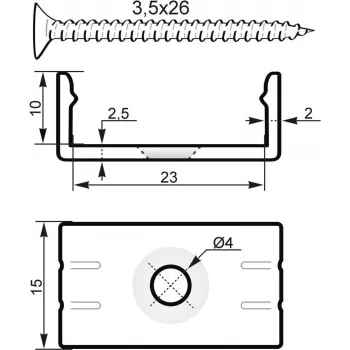 Montāžas U-profils 20 mm EUROLITE 51210869 plastmasa