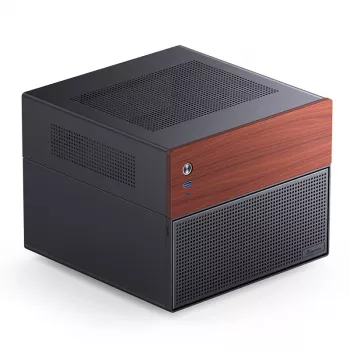 Jonsbo N4 Microtower korpuss melns izturīgs tērauda kompakts datora korpuss