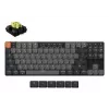 Mehāniskā tastatūra Keychron K1X-A4 80% QWERTY angļu, USB + Bluetooth, 87 taustiņi, LED fona apgaismojums, pelēka