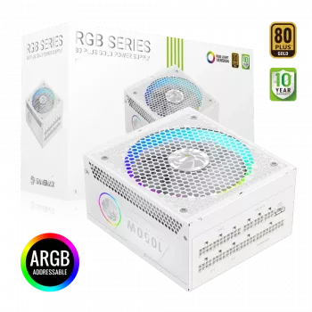 Gamemax Barošanas bloks, 80 PLUS, Gold | RGB 1050G WH | 1050 W