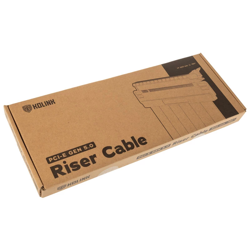 Kolink PCI Express 5.0 x16 uz x16 pagarinātāja kabelis, 180 grādu, melns - 30 cm