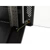 Tīkla statīva skapis LANBERG 19 collu 24U 600x800 mm melns ar stikla durvīm un LCD izgriezumu (plakanais iepakojums) v2