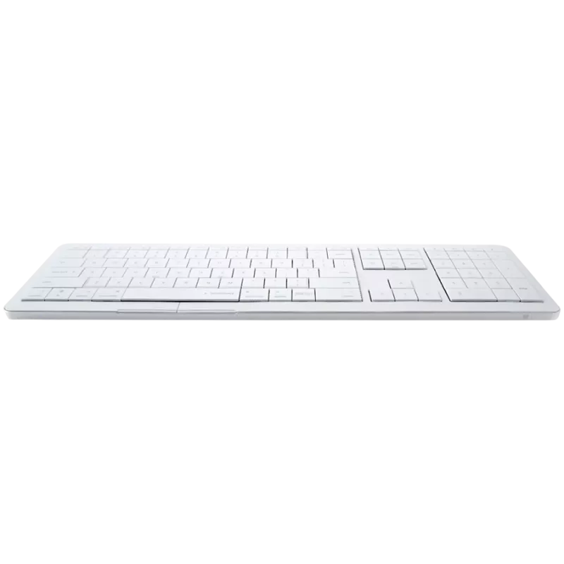 Bezvadu tastatūra CLEVETURA CLVX 1 Touch-On-Keys AI — ANSI US Mac izkārtojums, šķērveida slēdži, alumīnija korpuss, interaktīvs RGB