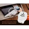 Sienas ceļojumu adapteris GEMBIRD TPA-1A2C20-02-W 20W — 1×USB-A + 2×USB-C, Type G spraudnis, 100–250V, balts