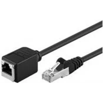 Goobay CAT 5e pagarinātāja kabelis F/UTP, melns, 0,5 m - vara materiāls, RJ45 spraudnis (8P8C) RJ45 kontaktligzda (8P8C) (73386)