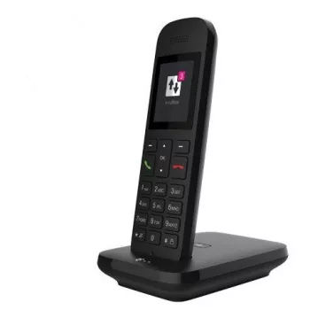 Telekom Sinus 12 bezvadu DECT tālrunis ar zvanītāja numura noteikšanu, melns