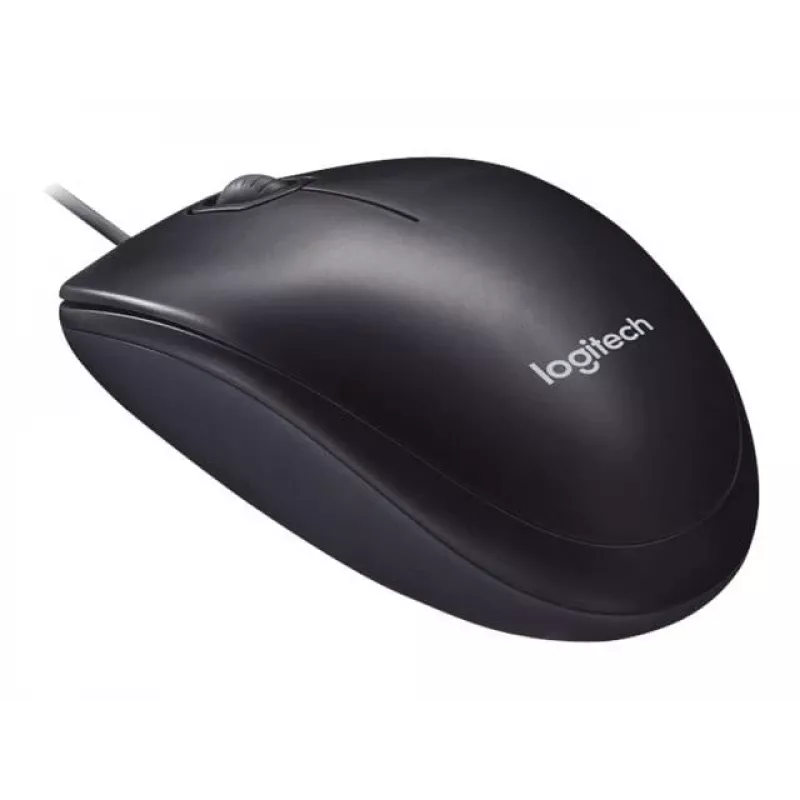 Logitech M90 vadu optiskā biroja pele — 1000 DPI, piemērota abām rokām, USB Type-A, melna