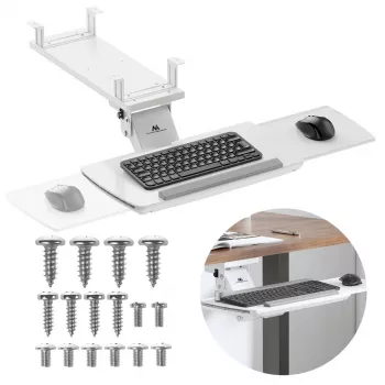 Tastatūras turētājs MACLEAN MC-156 W — regulējams zemgalda paliktnis, maks. slodze 5 kg