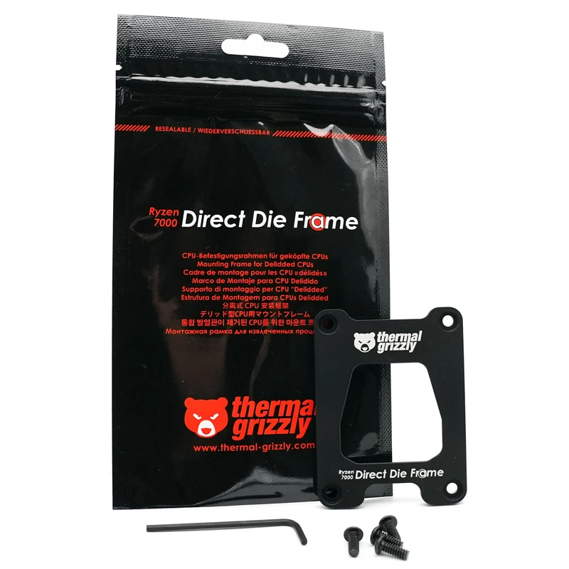 Thermal Grizzly Ryzen 7000 Direct Die Frame | Thermal Grizzly | Ryzen 7000 Direct Die Frame | Melns | N/A
