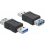 Kabeļa savienotāju adapteris DeLOCK 66497 USB 3.0 Melns