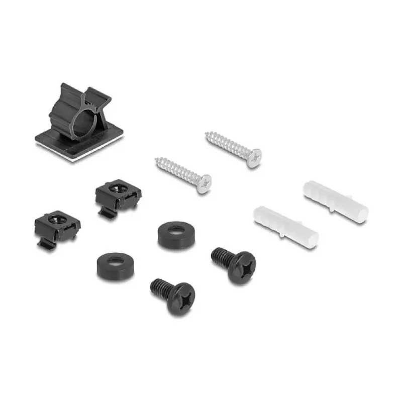 Sadales kārba DeLOCK Easy 45 moduļu turētājs uzstādīšanai uz galda vai sienas, metāls, melna — 4×22.5×45 mm vai 2×45×45 mm