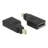 Delock adapteris mini Displayport 1,2 vīrišķais > Displayport sievišķā 4K 90° pagriezts - DisplayPort adapteris - Mini DisplayPort (vīrišķais) leņķveida uz DisplayPort (sievišķā) leņķveida - Melna (65626)