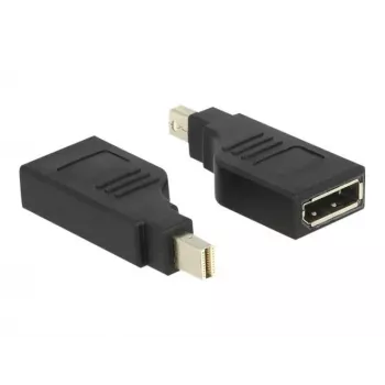 Delock adapteris mini Displayport 1,2 vīrišķais > Displayport sievišķā 4K 90° pagriezts - DisplayPort adapteris - Mini DisplayPort (vīrišķais) leņķveida uz DisplayPort (sievišķā) leņķveida - Melna (65626)