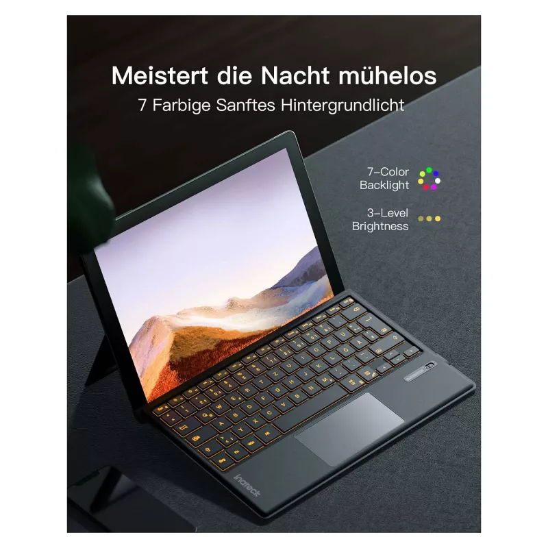 inateck Klaviatūra Surface pelēka, Sureface GO 1-4 Com. QWERTZ