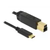 USB kabelis DeLOCK 83675 USB 3.2 Gen 2 1m USB C USB B melns